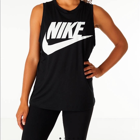 nike sleeveless graphic muscle tank top